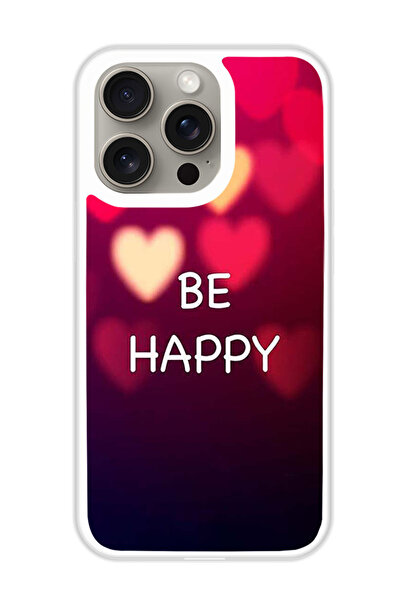 Theodor غطاء حماية لجهاز أبل آيفون 15 برو ماكس كن سعيدًا (مصد أبيض)