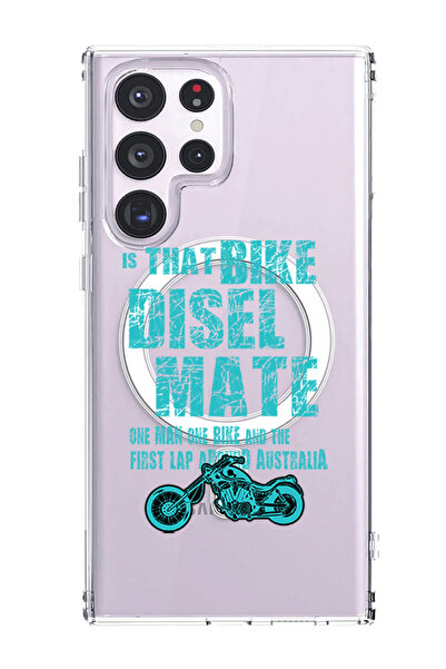 Theodor غلاف لهاتف Samsung Galaxy S23 Ultra متوافق مع MagSafe، غطاء مقاوم للصدمات Bike diesel mate