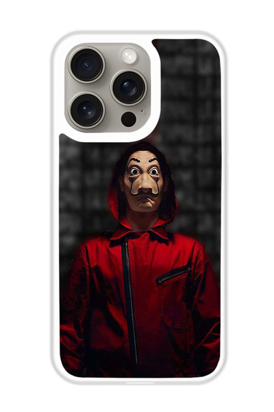 Theodor غطاء حماية لهاتف أبل آيفون 15 برو ماكس - مهرج سرقة الأموال (مصد أبيض)