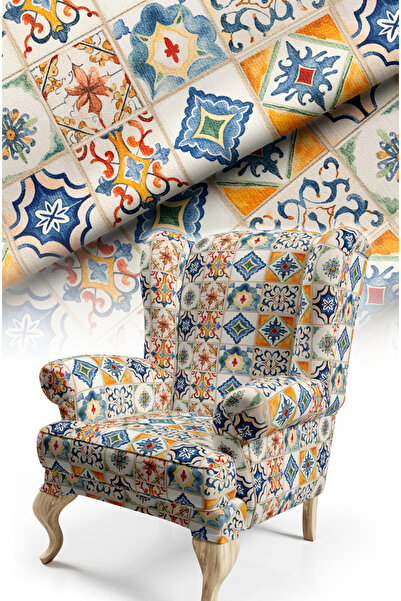 CANİLA MODERN ÇİNİ DESENLİ DİJİTAL BASKILI BABYFACE DÖŞEMELİK KOLTUK KUMAŞI. ...