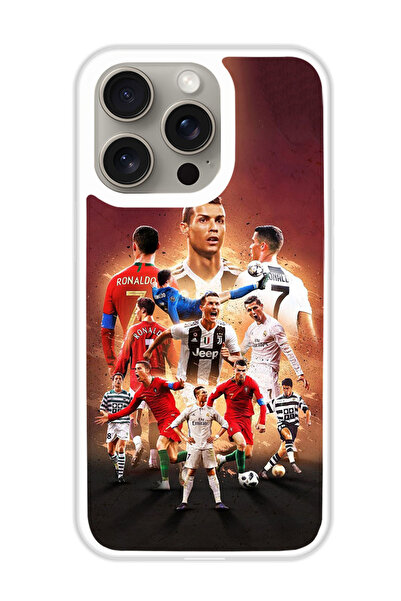 Theodor غطاء حماية لهاتف أبل آيفون 15 برو رونالدو 6 (مصد أبيض)