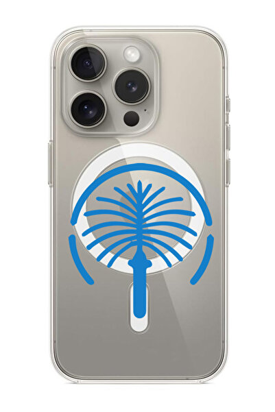 Theodor غلاف لهاتف iPhone 15 Pro Max متوافق مع MagSafe، غطاء ممتص للصدمات مقاوم للصدمات، لون بالم جميرا الأزرق