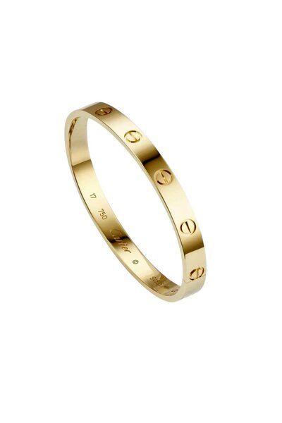 neslyaccessories Üst Kalite 750 Altın Renk Marka Damgalı CRT Çelik Kelepçe Bileklik