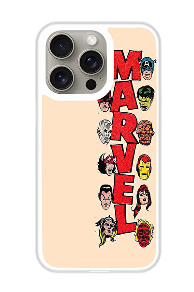 Theodor غطاء حماية لهاتف أبل آيفون 15 برو مارفل (مصد أبيض)