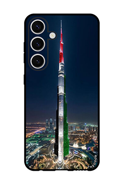 Theodor جراب حماية لهاتف سامسونج جالاكسي إس 24 بلس برج خليفة علم الإمارات الع...