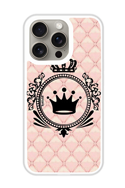 Theodor غطاء حماية لهاتف أبل آيفون 15 برو بتصميم تاج الأميرة (مصد أبيض)