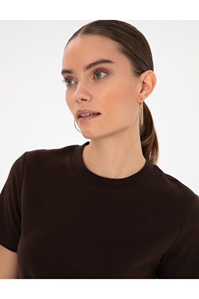 Pierre Cardin Brown Regular Fit Basic T-Shirt 50310543-Vr029