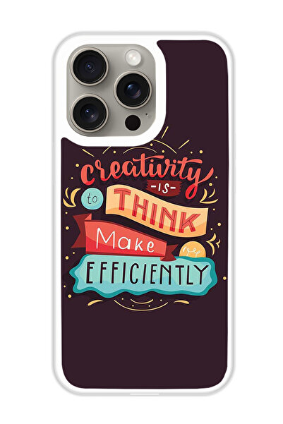 Theodor غطاء حماية لجهاز أبل آيفون 15 برو ماكس الإبداع هو التفكير (مصد أبيض)