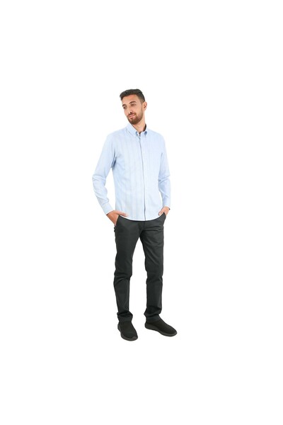 Giordano Men's Wrinkle-Free Long Sleeve Cotton Oxford Shirt