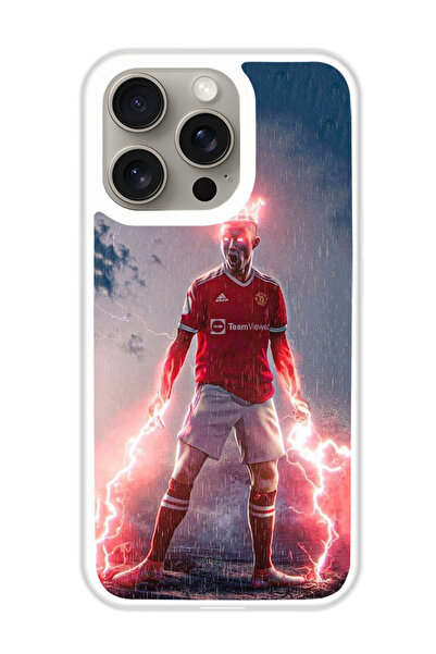 Theodor غطاء حماية لهاتف أبل آيفون 15 برو رونالدو 2 (مصد أبيض)