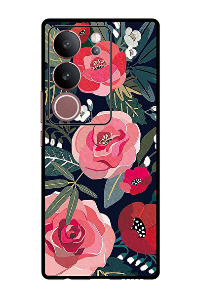 Theodor جراب واقٍ مضاد للخدش والصدمات لهاتف Vivo S17 - S17 Pro زهور وأوراق