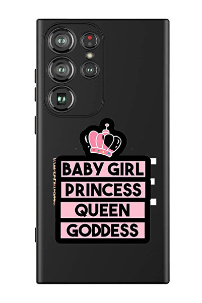 Theodor غطاء حماية من السيليكون السائل المقاوم للصدمات لهاتف سامسونج جالاكسي S24 ألترا (أسود) - أميرة صغيرة