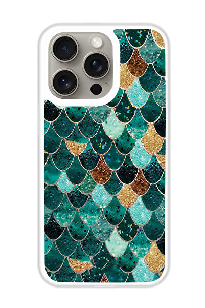 Theodor غطاء حماية لهاتف أبل آيفون 15 برو ماكس بنقشة خياشيم السمك (مصد أبيض)