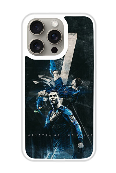 Theodor غطاء حماية لهاتف أبل آيفون 15 برو رونالدو 3 (مصد أبيض)