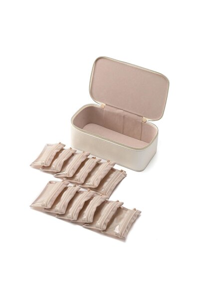 newnet منظم مجوهرات ومجوهرات ذهبية مكون من 12 قطعة من حقيبة تنظيم فينر للاستخدام اليومي أثناء السفر