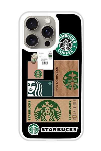 Theodor غطاء حماية لجهاز أبل آيفون 15 برو ستاربكس 5 (مصد أبيض)