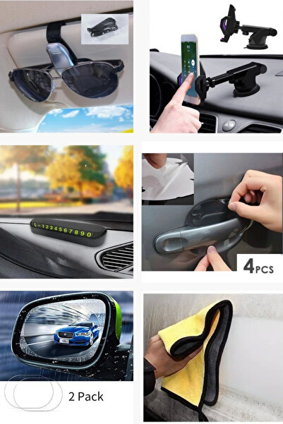 Skygo Araç 6'lı Set Telefon Gözlük Tutucu Ayna Film Kapı Koruyucu Numaratik M...