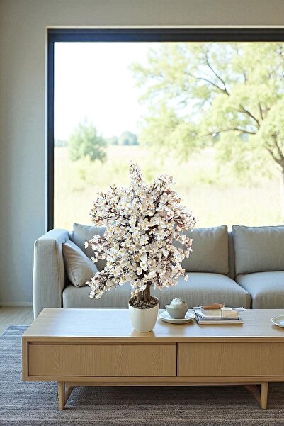 YAPAY ÇİÇEKÇİNİZ Yoğun Yapraklı 60 cm Yapay Sakura Bahar Dalı Ağacı