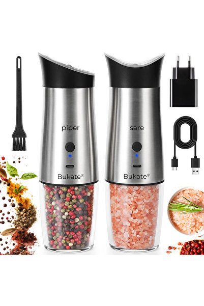 Bukate Set de 2 Rasnite Electrice Automate Metalice Bukate, Reincarcabile USB...