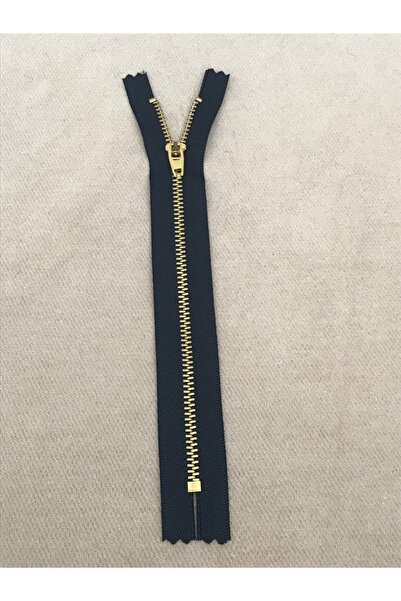 NİCE Denim-Kot Pantolon için Dayanıklı Metal Diş Fermuar - Pirinç Sarı - 16 cm - Lacivert - 10 ADET