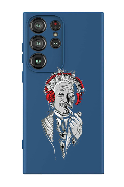 Theodor غطاء حماية سائل من السيليكون المقاوم للصدمات لهاتف سامسونج جالاكسي S24 ألترا (أزرق) - أينشتاين