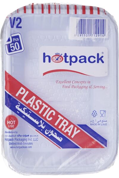 Hotpack Hotpack V2 Disposable Plastic Plates, 50 Count