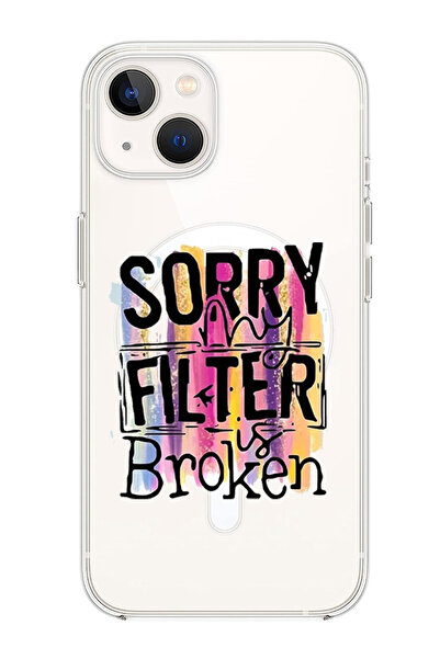 Theodor غلاف لهاتف iPhone 14 Plus متوافق مع MagSafe، غطاء مقاوم للصدمات، فلتر معذرة مكسور