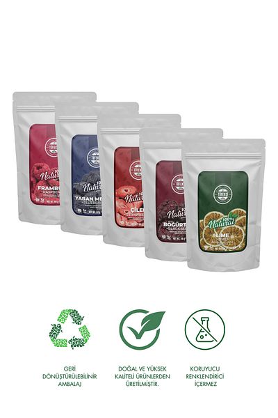 By Tüfekçi Freeze Dry Slice Lime Blackberry Strawberry Raspberry Blueberry Dried 5X50 Gr Real Dried Fruit
