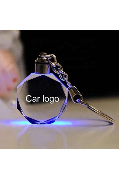 Genel Markalar Ford Uyumlu 7 Renk Led Işıklı 3d Kristal Araba Anahtarlık Yede...