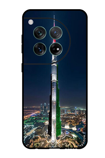 Theodor جراب واقٍ مضاد للخدش والصدمات لهاتف OnePlus 12، برج خليفة، علم الإمار...