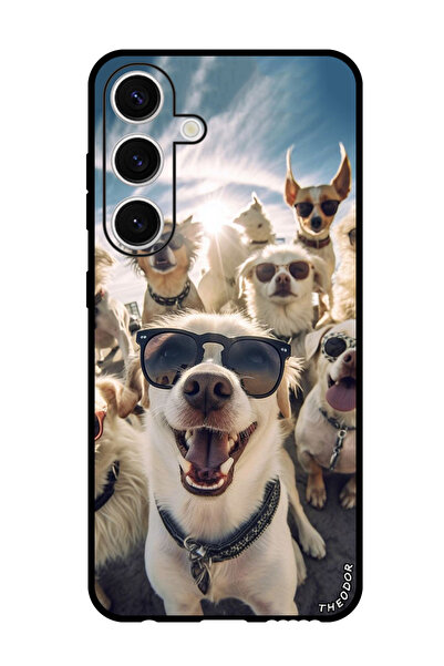 Theodor جراب واقٍ مضاد للخدش والصدمات لهاتف Samsung Galaxy S24 Plus، كلاب سيلفي