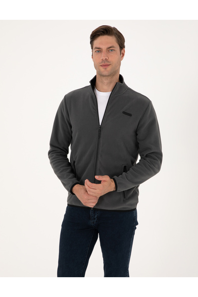 Pierre Cardin Antrasit Regular Fit Polar Hırka 50314014-VR006