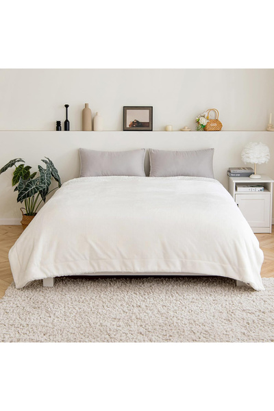 MIULEE Thick, soft, lightweight blanket, white pattern, 2 sides 220x240 cm