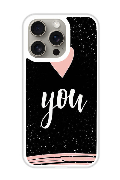 Theodor غطاء حماية لهاتف أبل آيفون 15 برو (أحبك) (مصد أبيض)