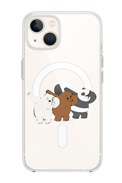 Theodor غلاف لهاتف iPhone 13 مقاس 6.1 بوصة متوافق مع MagSafe، غطاء ممتص للصدمات للهاتف مطبوع عليه رسمة الدببة الراقصة