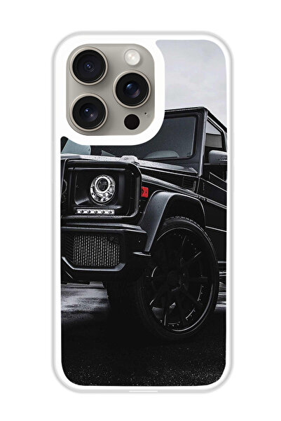 Theodor غطاء حماية لهاتف أبل آيفون 15 برو - سيارة سوداء (مصد أبيض)