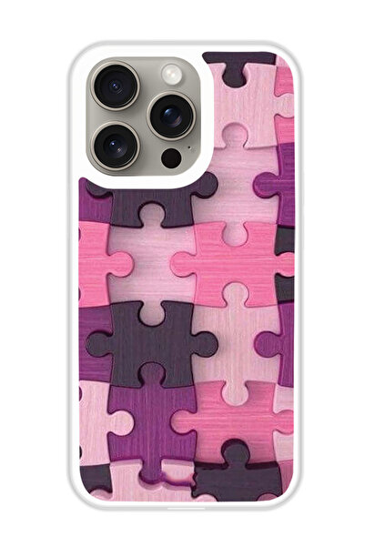 Theodor غطاء حماية لجهاز أبل آيفون 15 برو - وردي بازل (مصد أبيض)