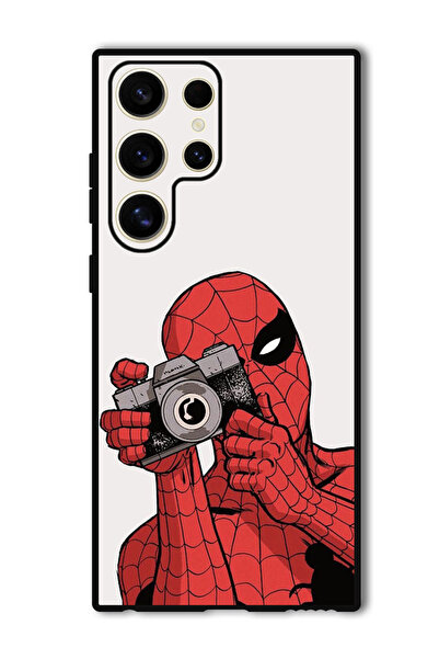 Theodor جراب حماية لهاتف Samsung Galaxy S24 Ultra Spiderman يلتقط صورة
