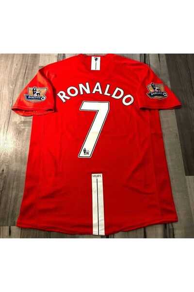 Lion Spor موسم 2008 كريستيانو رونالدو قميص كرة القدم الأحمر قصير الأكمام للبا...