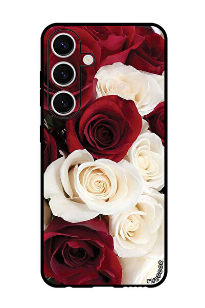Theodor Protective Case For Samsung Galaxy S24 Plus White & Red Flower
