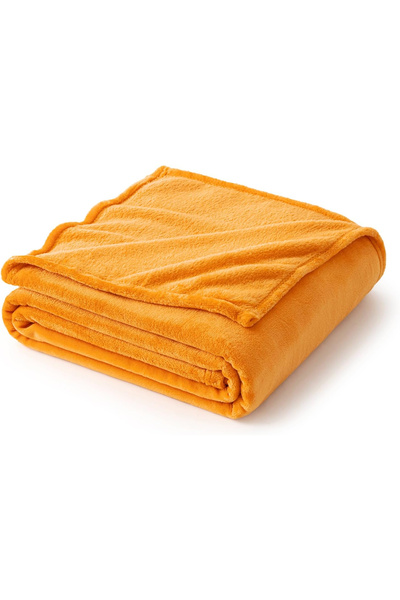 EMEMA Fluffy blanket, soft and warm fleece for the sofa, yellow 150x200 cm
