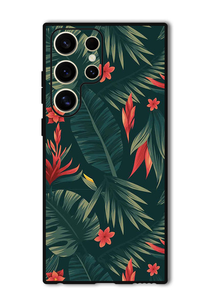 Theodor جراب واقٍ مضاد للخدش والصدمات لهاتف Samsung Galaxy S24 Ultra بأوراق خ...