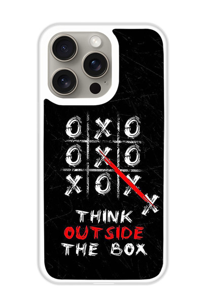 Theodor غطاء حماية لجهاز أبل آيفون 15 برو، فكر خارج الصندوق (مصد أبيض)