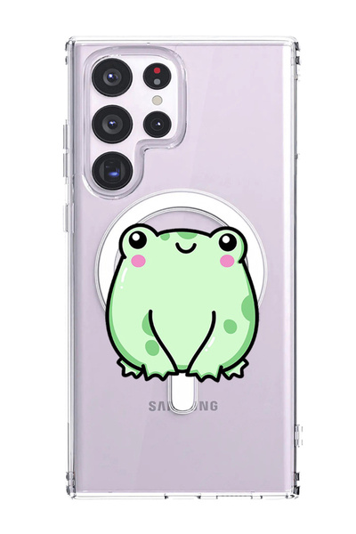 Theodor غلاف لهاتف Samsung Galaxy S23 Ultra متوافق مع MagSafe، غطاء ممتص للصدمات للهاتف، نسخة الضفدع