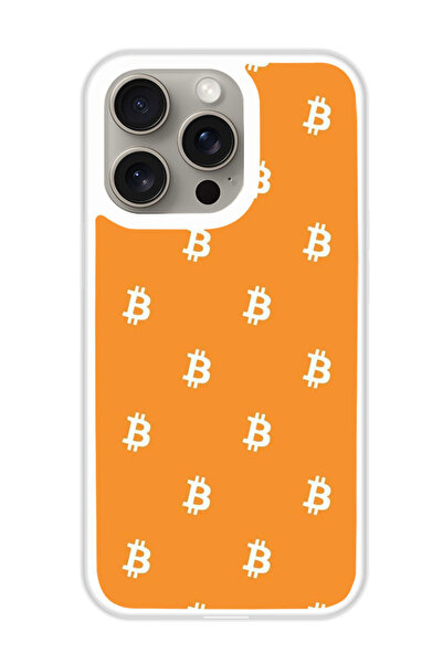 Theodor غطاء حماية لهاتف أبل آيفون 15 برو بيتكوين (مصد أبيض)