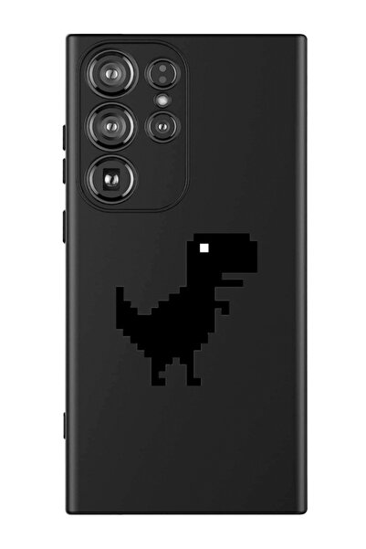 Theodor غطاء حماية سائل من السيليكون المقاوم للصدمات لهاتف سامسونج جالاكسي S24 ألترا (أسود) - أوفلاين دينو