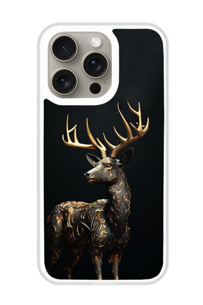 Theodor غطاء حماية لهاتف أبل آيفون 15 برو، غزال 2 (مصد أبيض)