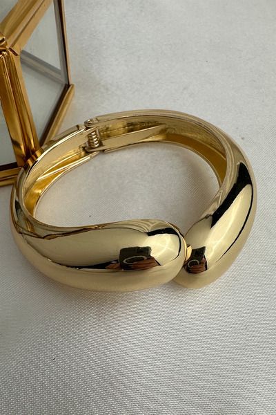 Modex Special Series Gold Color Shiny Drop Model Handcuff Bracelet (Inner Diameter: 6cm)