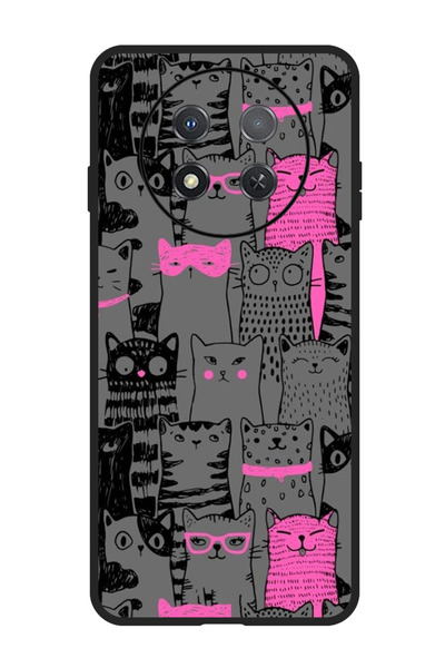 Theodor جراب واقٍ مضاد للخدش والصدمات لهاتف هواوي إنجوي 60X - قطط وردية
