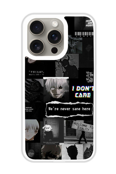 Theodor غطاء حماية لهاتف أبل آيفون 15 برو - نحن لسنا عاقلين هنا أبدًا (مصد أبيض)